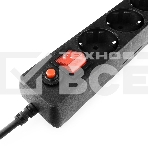 Сетевой фильтр Гарнизон ECL-5-B-1.4, 5р, 10А, 1.4м, ур.защиты 4, черный, пакет, фото9