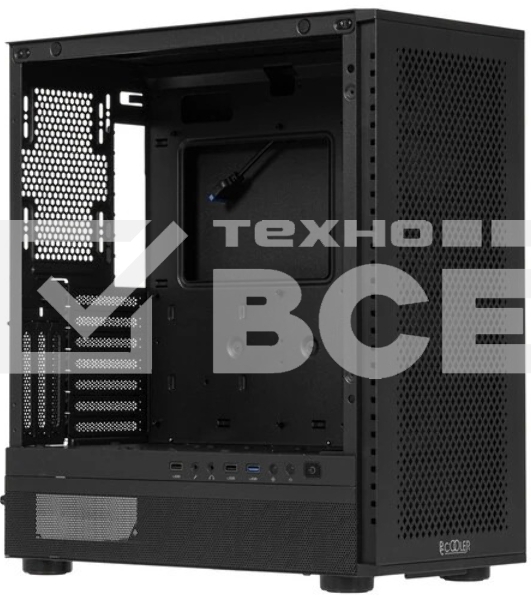 Корпус PCCooler ME200 MESH BK, Midi-Tower, чёрный, 3 x 120 мм