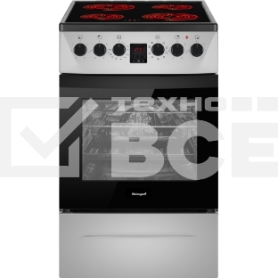 Плита электрическая Weissgauff WES 2V16 SE Premium Line серебристый, конфорок 4 электрических, духовка 50 л, 50 см x 85 см x 60 см