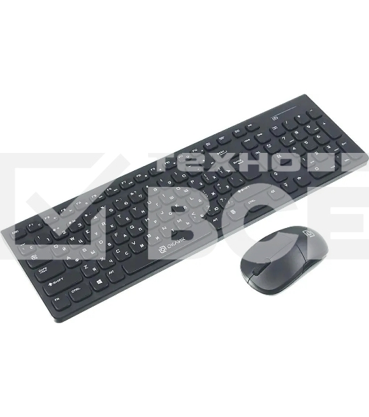 Комплект (клавиатура+мышь) OKLICK 220M, USB, беспроводной, черный