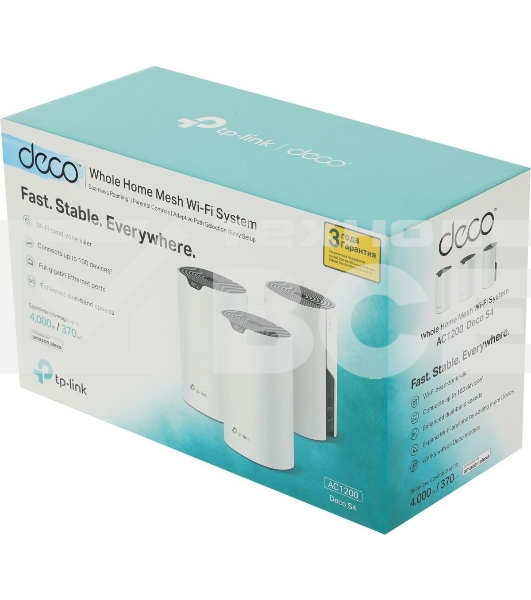 Роутер TP-Link AC1200 whole home WiFi system, 300Mbps at 2.4GHz and 867Mbps at 5GHz, M4R+M3W, 2 Giga Ethernet ports for M4R, support Router and Access Point mode, support IPTV, support IPv6, TP-Link Mesh technology, Auto Path Selection, 802.11k/v/r fast r