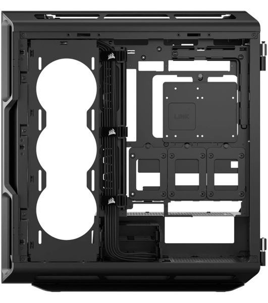 Корпус без блока питания Case Corsair 5000T, Midi-Tower, TG, no fan, 4xUSB-A 3.2, 1xUSB 3.2 Type-C, E-ATX, ATX, mATX, mITX черный
