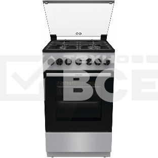 Плита комбинированная Gorenje GK5B44SF серебристый, конфорок 4 газовых, духовка 70 л, 50 см x 85 см x 59.4 см