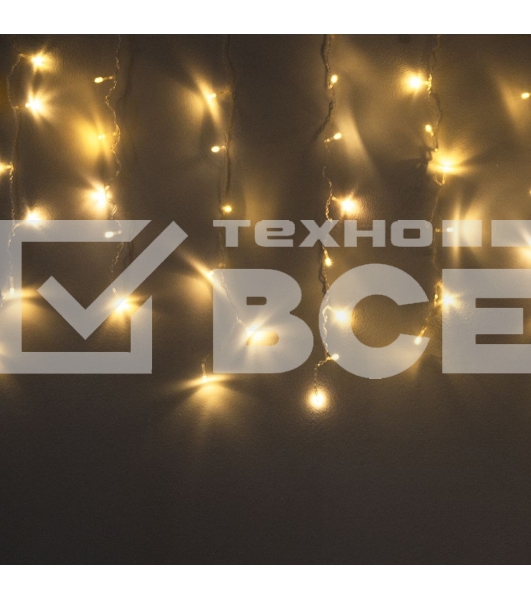 Гирлянда светод. Funray Бахрома IC-120WW, 3.0x0.7м, 120LED,теп.бел., IP20, прозрачный шнур 1,5м,контр