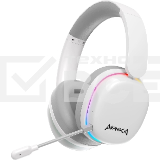 Гарнитура Marvo HG9070W Monka Echo RS белый, беспроводная + проводная, радиоканал, до 10 ч, подсветка, совместимость с PS5, Xbox