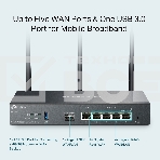 VPN-маршрутизатор TP-Link ER706W Omada с гигабитными портами и поддержкой Wi-Fi AX3000, 1 гиг. SFP WAN/LAN, 1 гиг. RJ45 WAN, 4 гиг. RJ45 WAN/LAN, USB 3.0, до 574 М/с на 2,4 ГГц + до 2402 М/с, фото13