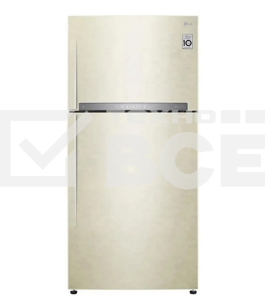 Холодильник LG GR-H802HEHL бежевый двухкамерный линейный инверторный 418/174л морозилка сверху,  No Frost