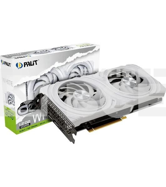 Видеокарта PALIT RTX4070 DUAL WHITE OC NVIDIA GeForce RTX 4070 12Gb PCI-E 4.0 192bit GDDR6 1920/20000 HDMIx1 DPx3 HDCP Ret