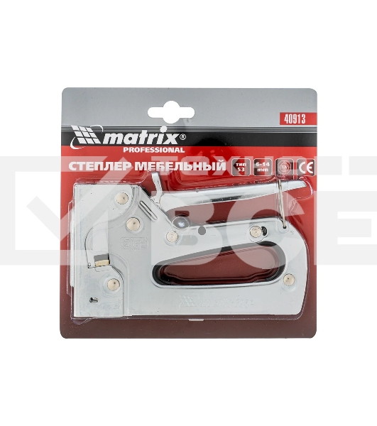 Степлер мебельный MATRIX PROFESSIONAL 40913 металлический регулируемый, тип скобы 53, 6-14 мм