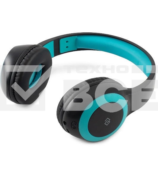 Гарнитура накладные Digma BT-15 черный/голубой беспроводные bluetooth оголовье