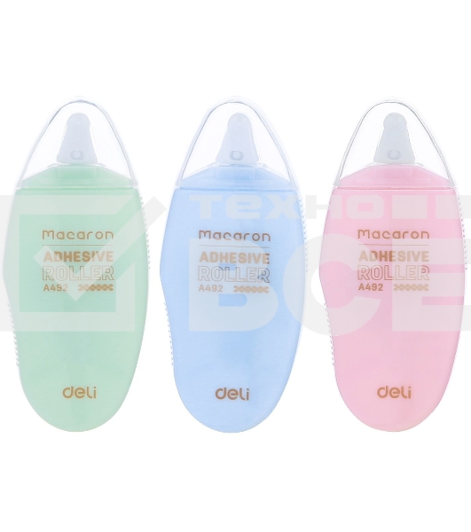 Клеющий роллер Deli EA49201 прозрачный блистер 6мм x 8м Macaron
