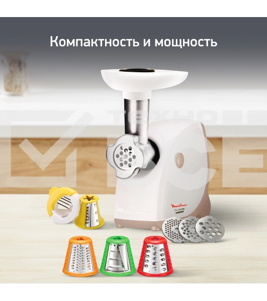 Мясорубка Moulinex ME 476132 бело/Бежевый
