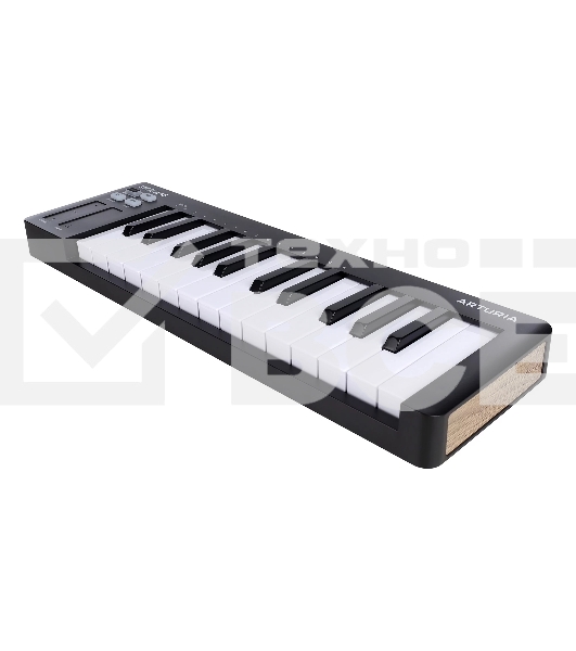 Клавиатура MIDI [231512] Arturia [MicroLab 3 Black] 25 клавиш, чувствительных к скорости нажатия, сенсорные полосы pitch и modulation, режим игры аккордами, разъем для подключения педали, type-c, ПО: Analog Lab Intro, Ableton Live Lite. Цвет - черный.