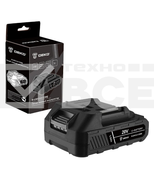 Аккумулятор DEKO R-UNV3.0 CORE, Li-ion, 20В, 3.0А*ч