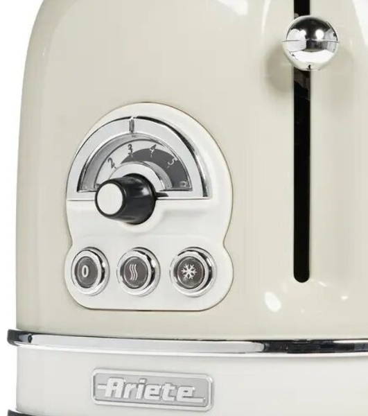 Тостер Ariete Vintage 155 бежевый, 810 Вт, 2 слота