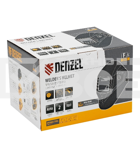 Щиток защитный лицевой (маска сварщика) Denzel F10, см. окно 100х96, Real Color, DIN 4-8/9-13