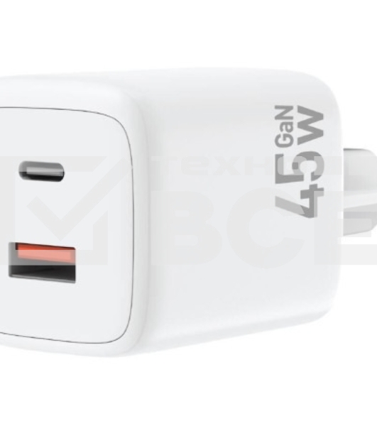 Зарядное устройство AKSBERRY (6900335790017) T55 Gan 45W, белый