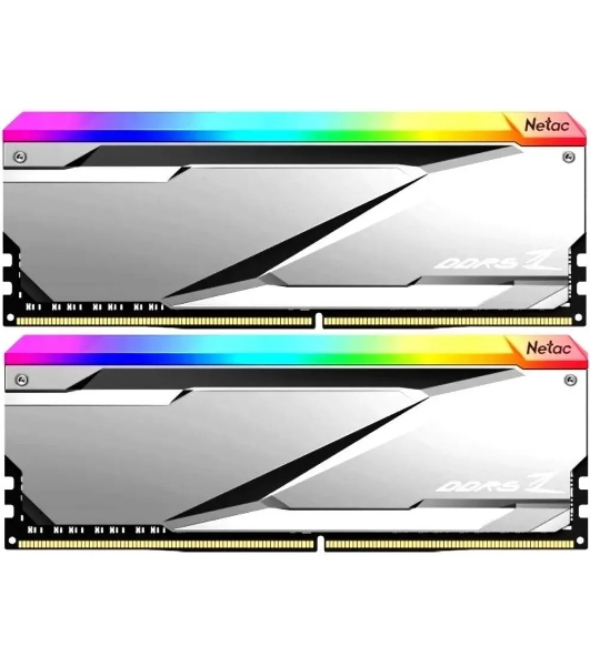 Оперативная память NETAC Z, DDR5, 32Gb (2x16 Gb), 6800 MHz, CL34, DIMM, ECC, радиатор, RGb, серебристый