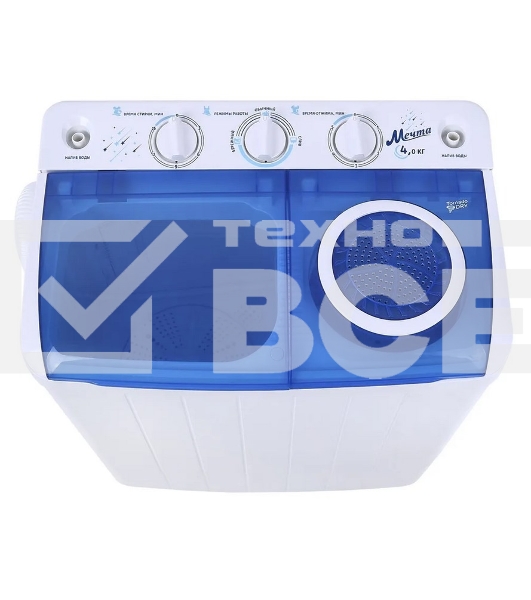 Стиральная машина Мечта WMS T413UPTA01 белая, загрузка вертикальная 4кг, 1350 об/мин.