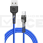 Кабель Defender F181, USB 2.0 (AM) - microUSB 2.0 (BM), 1метр, 2.4А, нейлоновая оплетка, синий., фото3