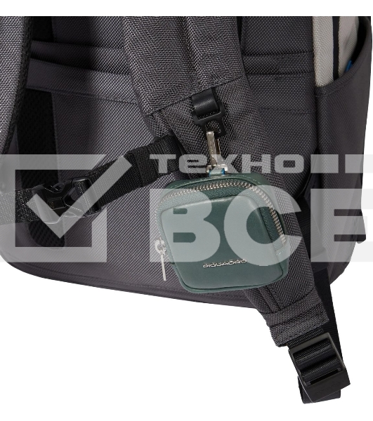 Рюкзак Piquadro Brief2 Special CA3214BR2S/GRN, нейлон/натур.кожа, серый/черный