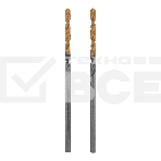 Сверло спиральное по металлу Denzel 2 x 49мм, Р6М5, Golden Tip, 2 шт., фото 1