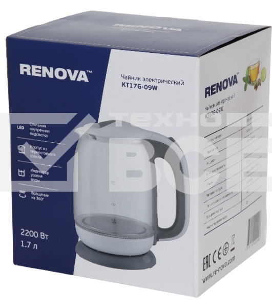 Чайник электрический RENOVА KT17G-09W