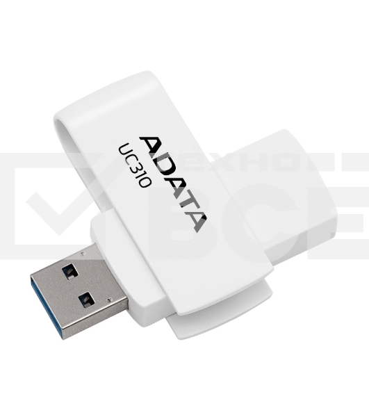 Флешка USB ADATA UC310 (UC310-128G-RWH), 128Gb, USB 3.2 Gen1, R/W 100/30, белый