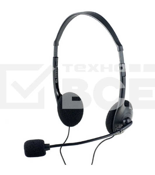 Гарнитура проводная Perfeo накладная CHAT черная PF-CHAT-BLK/SIL