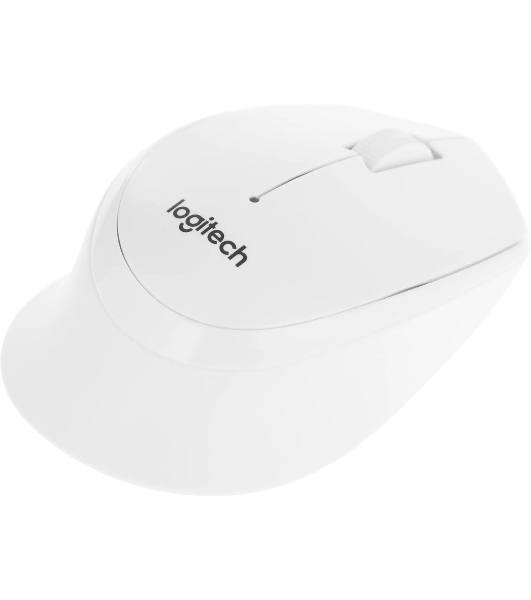 Мышь беспроводная Logitech M330 SILENT PLUS белый, 1000 dpi, радиоканал, USB, кнопки - 3