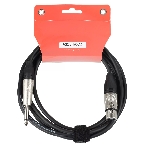 Кабель микрофонный FORCE FMC-03/31/4' TS Jack (M) - XLR (F), высококачественный небалансный, малошумящий с проводниками из безкислородной меди OFC, диаметр 6 мм, профессиональные металлические разъемы, длина 3 м, цвет черный, фото4