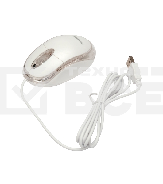 Мышь проводная Гарнизон GM-100W белый, 1000 dpi, USB, кнопки - 3