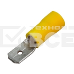 Клемма плоская REXANT изолированная РПи-п 6.0-(6.3)/РпИп 5-6-0,8 штекер 6.3 мм 4-6 мм² желтая (10шт./уп.), фото 1