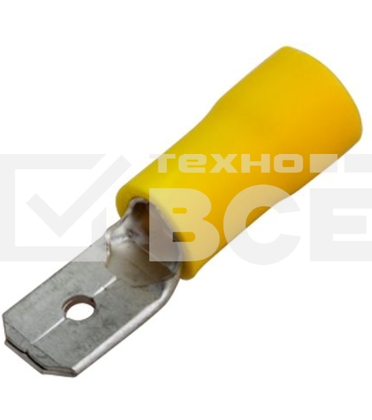Клемма плоская REXANT изолированная РПи-п 6.0-(6.3)/РпИп 5-6-0,8 штекер 6.3 мм 4-6 мм² желтая (10шт./уп.)