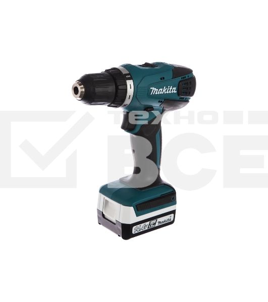 Дрель-шуруповерт Makita DF347DWE Дрель ак, 14.4В,2х1.5Ач Li-ion,БЗП-10мм,0-400\0-1400об\м,30\15Нм,1.4кг,чем,G-серия