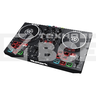 Контроллер DJ Numark [Party Mix II] 2-х канальный, 2 сенсорных джога, 24-битный аудиоинтерфейс, 3,5 мм стерео выход, выход на наушники, RGB лампы, ПО Serato DJ Lite