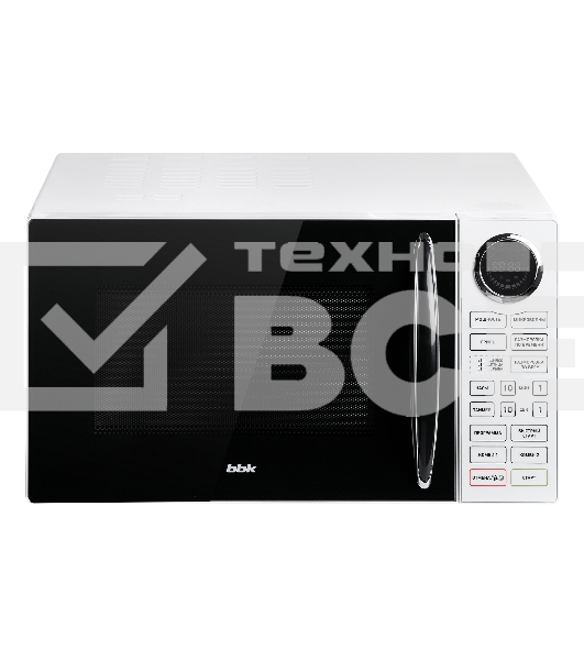 Микроволновая печь BBK 23MWG-930S/BW белый/черный, 23 л, 900 Вт, переключатели - сенсор