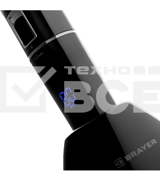 Машинка для стрижки BRAYER BR3402, LED-дисплей, 4 насад, турбо, титан. покр, регу. высоты лезвий