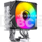 Кулер для процессора JONSBO CR-1400 V2 ARGb (180W, 4-pin PWM, 133мм, Al/Cu, 4x6мм, ARGb, 1x92мм, 38.2CFM, 33.8dBA, 2200RPM, S: 1700/1200/115X, AM4/AM5 черный), фото 1