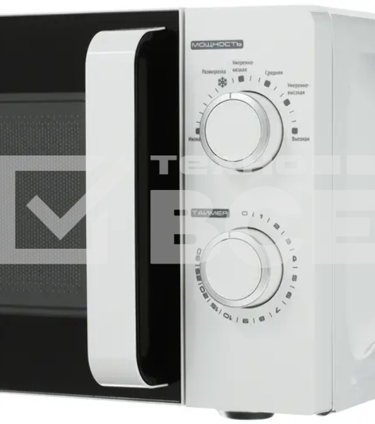 Микроволновая печь JVC JK-MW120M белый, 20 л, 700 Вт, переключатели - поворотный механизм