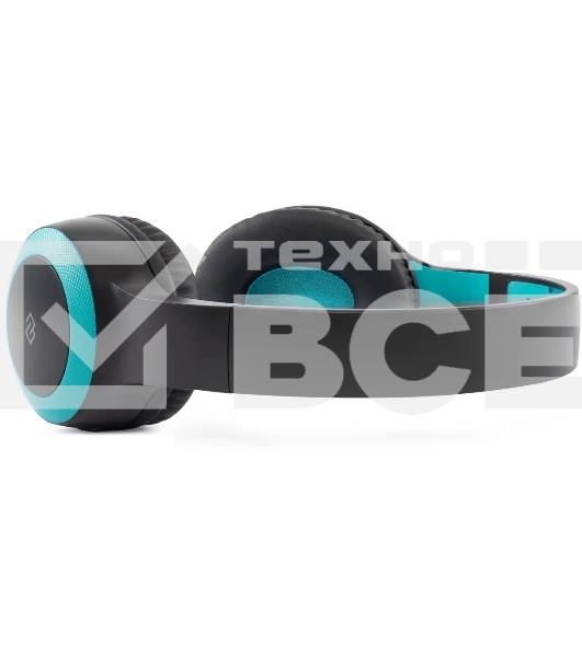 Гарнитура накладные Digma BT-15 черный/голубой беспроводные bluetooth оголовье