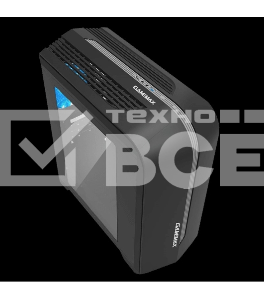 Корпус GameMax Centauri, без БП (ATX,Черн-сер,USB3.0, Зак.стекло, 1*120мм. RGB, пыл.фил.), черный/серый