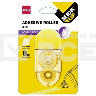 Клеющий роллер Deli Stick up EA151 корпус желтый прозрачный блистер