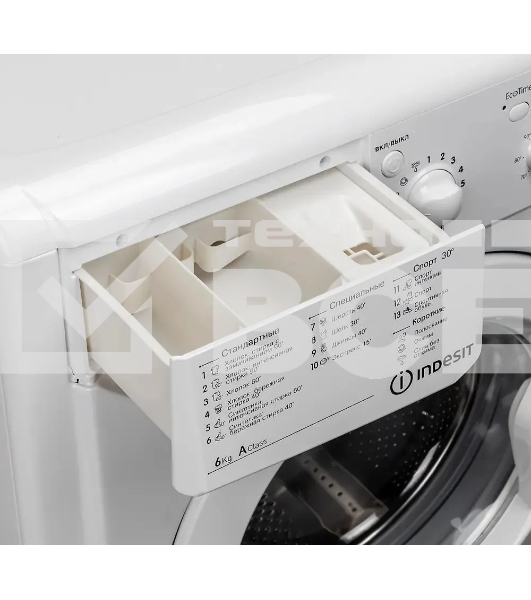 Стиральная машина Indesit IWSC 6105 белый, загрузка фронтальная 6 кг, 1000 об/мин., класс: А