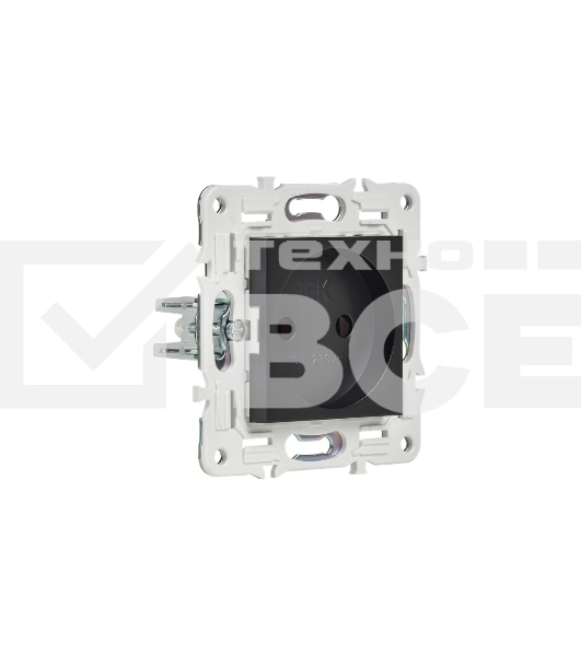 Розетка SKANDY 10А без заземл. без защ. шторок SK-R02Bl черный IEK SK-R10-10-K02