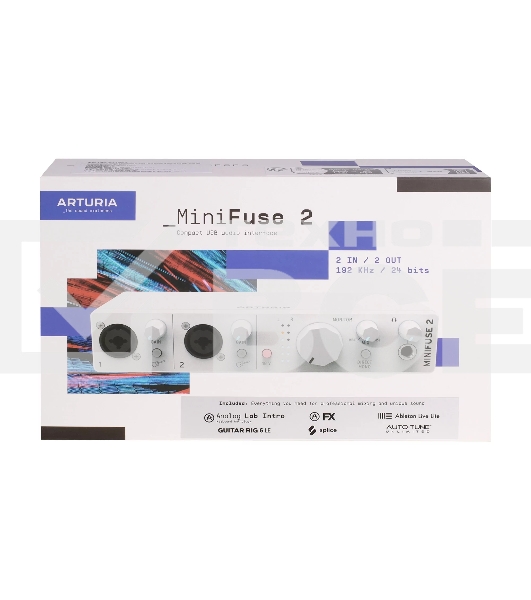 Аудиоинтерфейс USB Arturia MiniFuse 2 White [800112] 24бит/192кГц, два комбинированных входа XLR-1/4 (микрофонный / линейный / инструментальный уровень) с фантомным питанием +48 В, выходы на монитор (L/R Jack), выход для наушников, MIDI In/Out