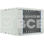 Шкаф настенный ЦМО ШРН-Э-9.650 9U 600x650мм пер.дв.стекл несъемные бок.пан. серый, фото 1