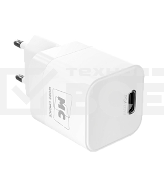 Сетевое зарядное устройство MORE CHOICE (4620202555816) NC86 1Type-C 3.0A PD 20W, белый