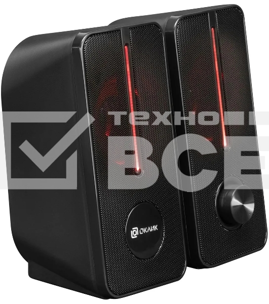 Акустическая система Оклик OK-120U 2.0 черный 6Вт