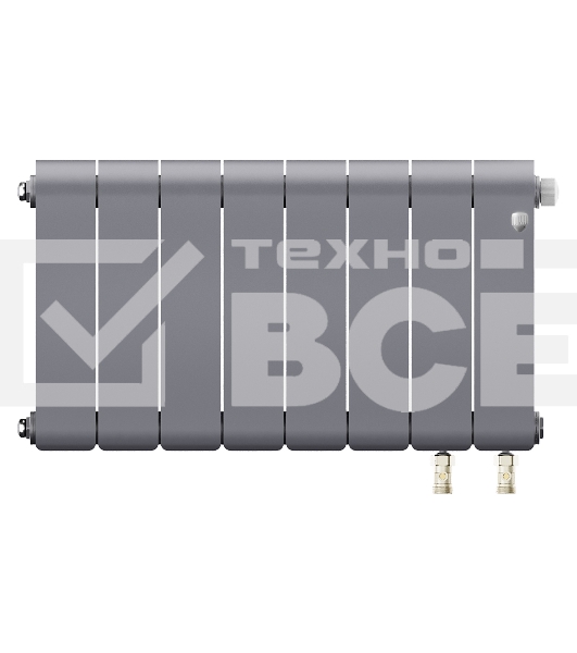 Радиатор биметаллический Royal Thermo Infinity 300 Silver Satin VR80 - 8 секц.